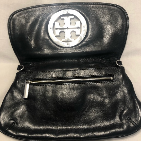 Black Tory Burch Clutch Crossbody Silver & Black - Picture 6 of 9